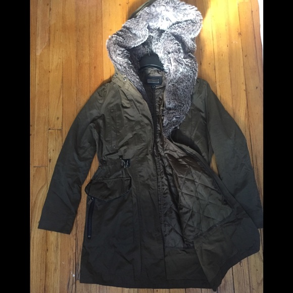 Mango Women's Green Military Hooded Coat - Picture 4 of 7